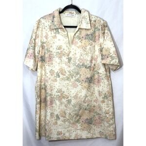 Impressions Boutique Ivory Floral Eyelet Shift Dress Womens Size L